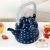 bouilloire emaillee rouge blanc bleue 11l