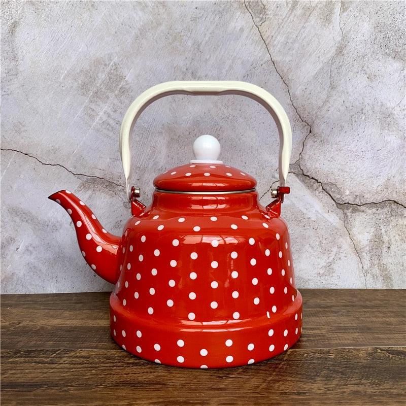 bouilloire emaillee rouge blanc bleue 11l 4