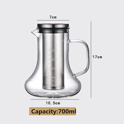 carafe en verre avec infuseur 700ml 12l 2