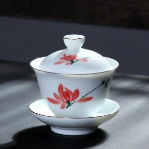 gaiwan en porcelaine peint a la main 200ml 3