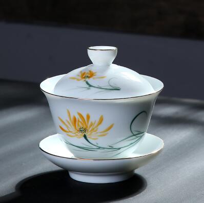 gaiwan en porcelaine peint a la main 200ml 4