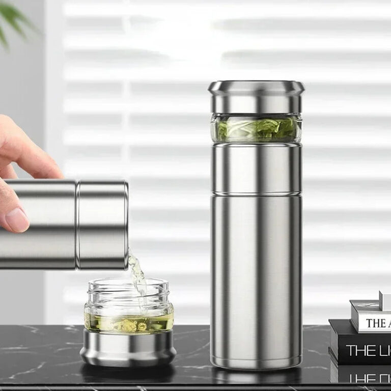 Thermos Stelton Emma – Théière Isotherme 1L – Acier Inoxydable Et Plastique Blanc/bleu
