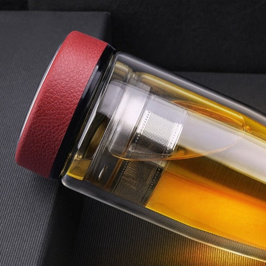 mug infuseur en verre double paroi avec couvercle 380ml 2