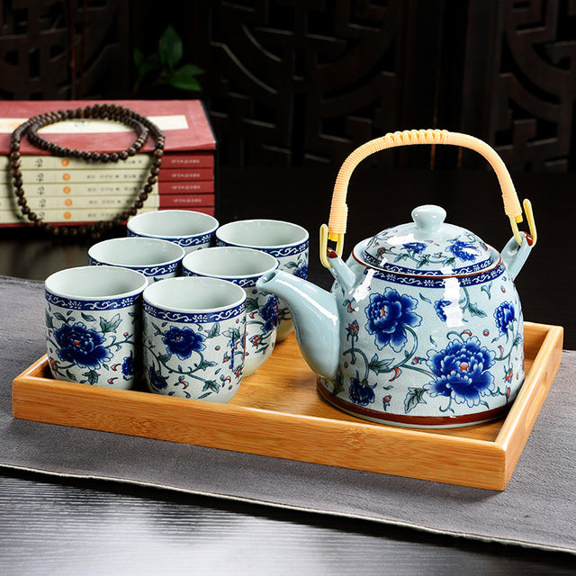 service a the en porcelaine de chine 6 tasses 900ml 2
