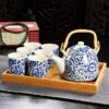 service a the en porcelaine de chine 6 tasses 900ml 3