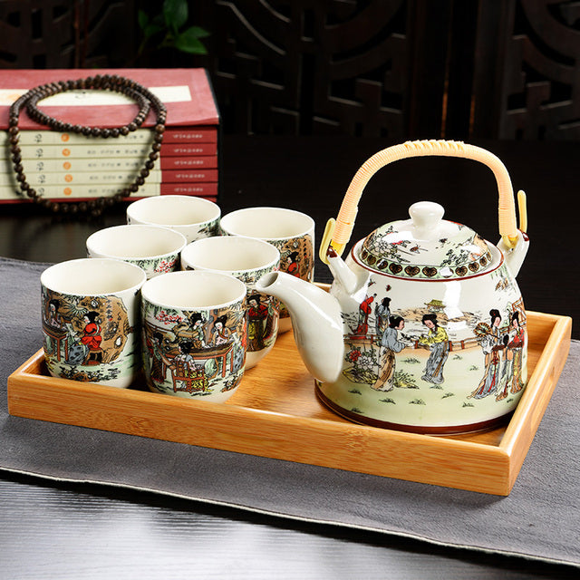 service a the en porcelaine de chine 6 tasses 900ml 4