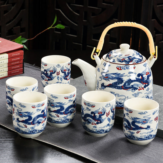 service a the en porcelaine de chine 6 tasses 900ml 9