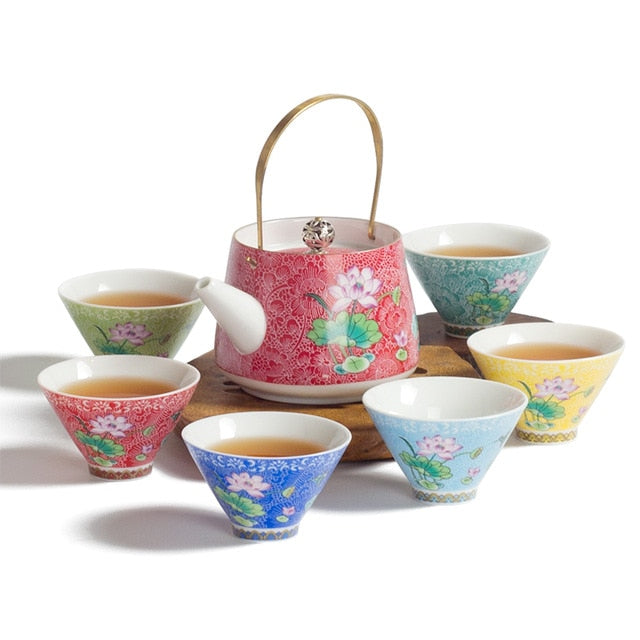 service a the theiere et tasses assorties 250ml 10