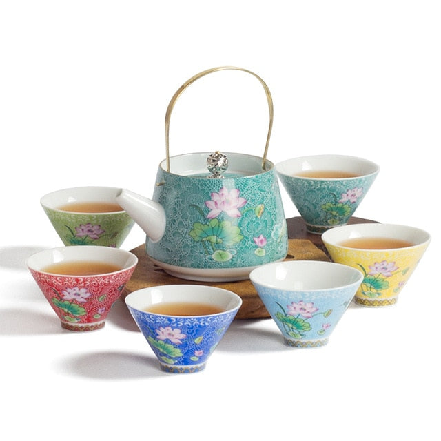 service a the theiere et tasses assorties 250ml 13