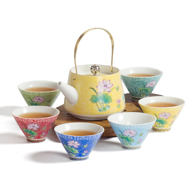 service a the theiere et tasses assorties 250ml 15