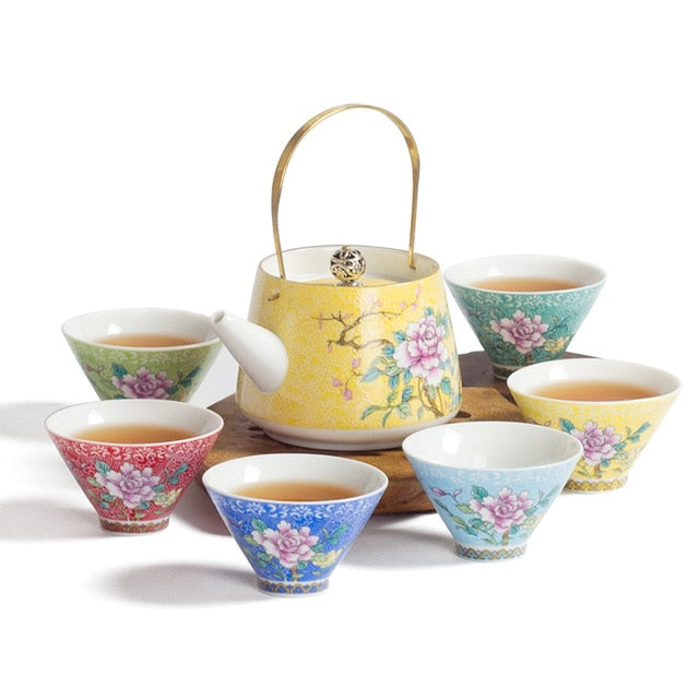 service a the theiere et tasses assorties 250ml 5