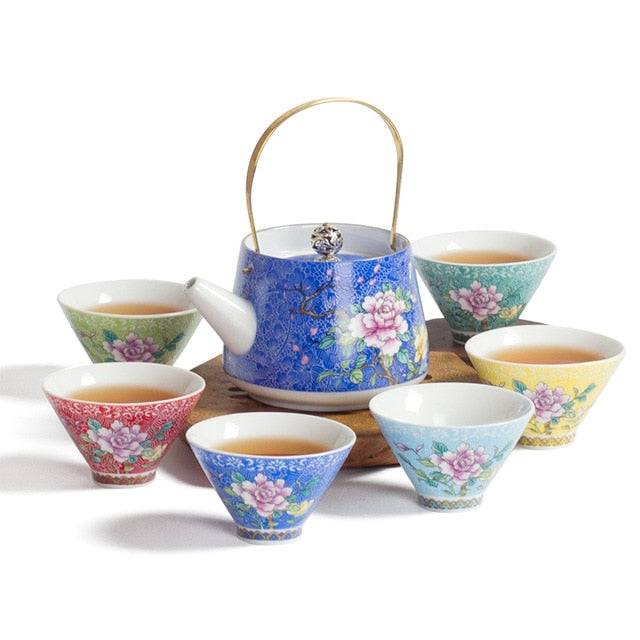service a the theiere et tasses assorties 250ml 6