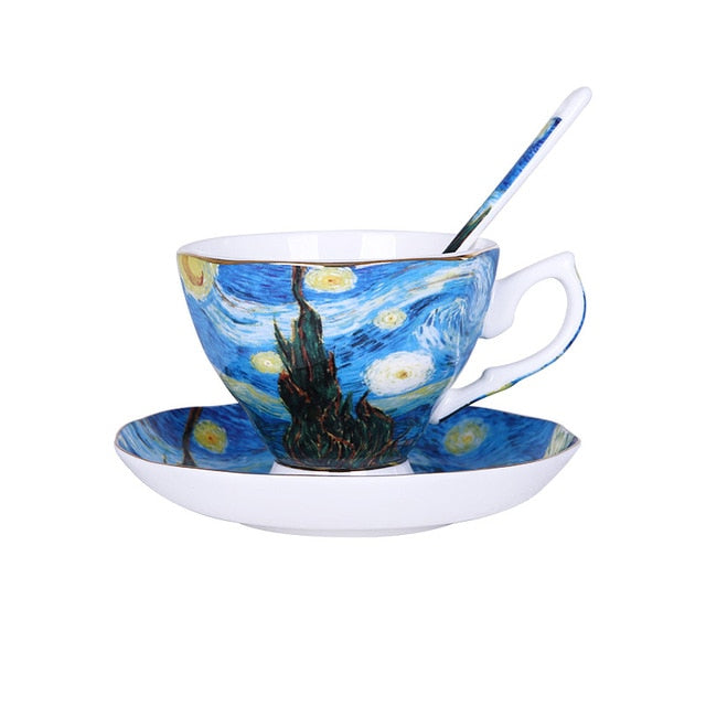 tasse a the en porcelaine van gogh 6