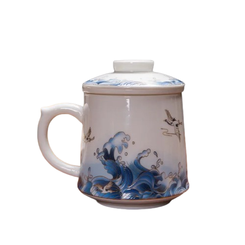 tasse en porcelaine motif japonais 430ml