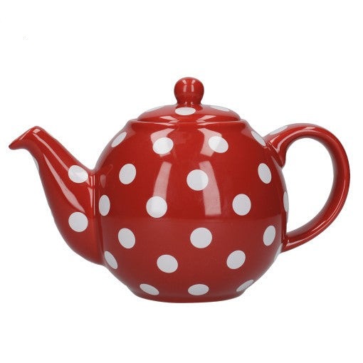theiere anglaise rouge a pois blanc london pottery 12l