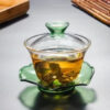 theiere chinoise gaiwan en verre colore 170ml 2