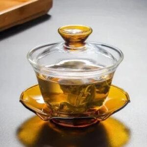 theiere chinoise gaiwan en verre colore 170ml theiere chinoise gaiwan en verre colore 170ml
