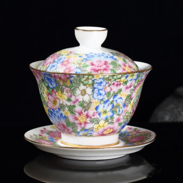 theiere chinoise gaiwan fleur 140ml