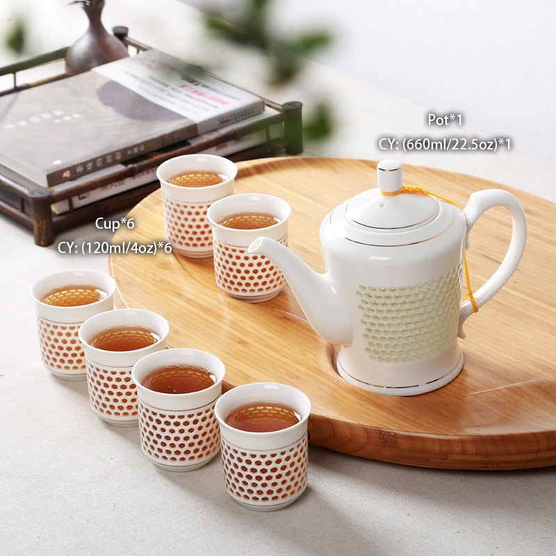 theiere chinoise porcelaine grain de riz 600ml