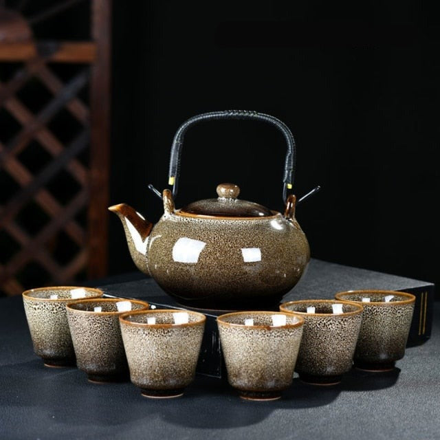 theiere en ceramique avec 6 tasses 700ml 2