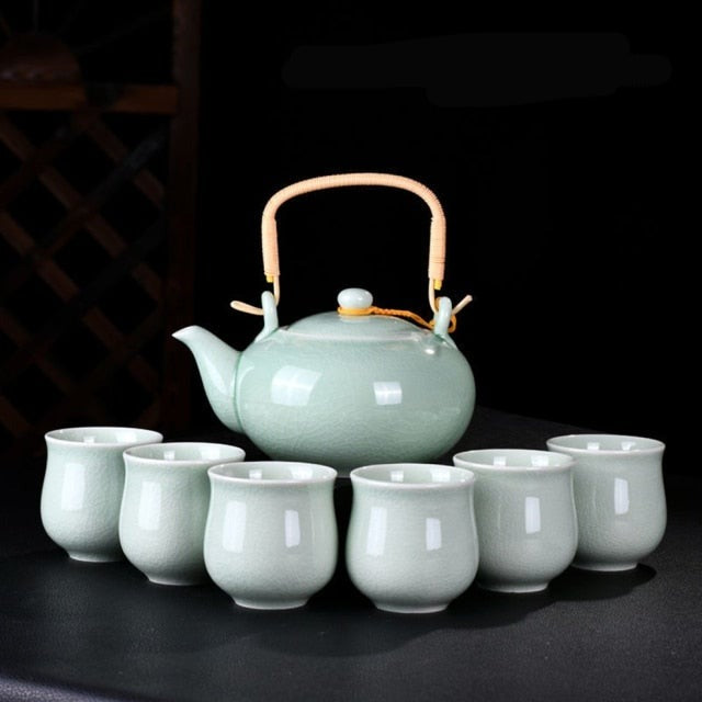 theiere en ceramique avec 6 tasses 700ml 6