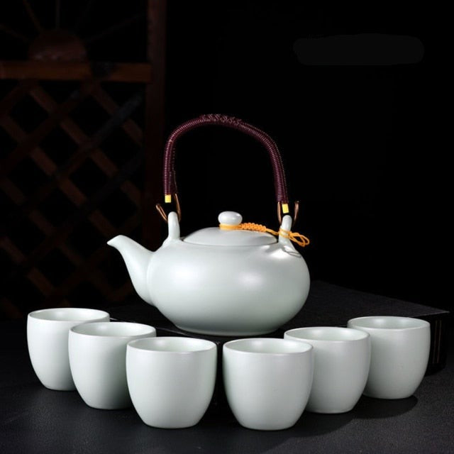 theiere en ceramique avec 6 tasses 700ml