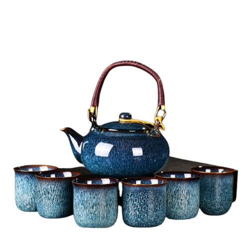 theiere en ceramique avec 6 tasses 700ml