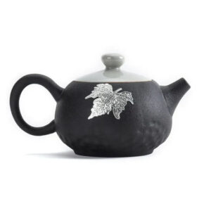 theiere en ceramique noire et blanche 160ml