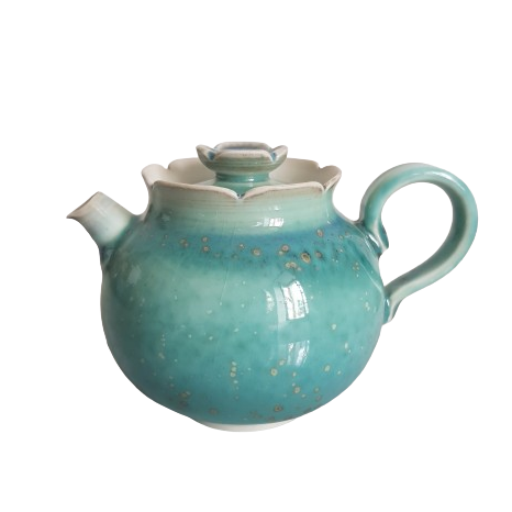 theiere en ceramique turquoise artisanale 130ml