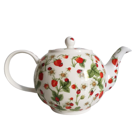 theiere en porcelaine anglaise fraise dunoon 12l
