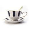 theiere en porcelaine blanche a pois ou rayures 860ml 4
