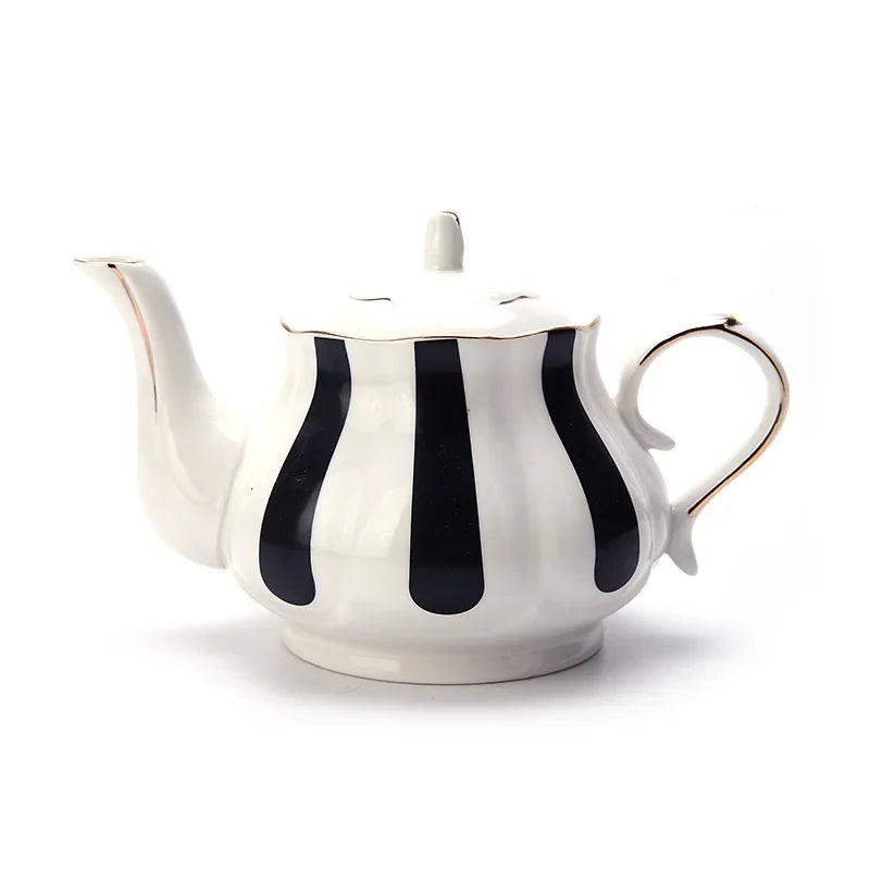 theiere en porcelaine blanche a pois ou rayures 860ml 5
