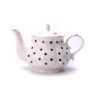theiere en porcelaine blanche a pois ou rayures 860ml 6 theiere en porcelaine blanche a pois ou rayures 860ml 6