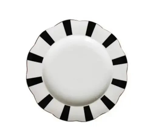 theiere en porcelaine blanche a pois ou rayures 860ml