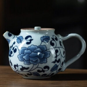 theiere en porcelaine bleue et blanche 140ml theiere en porcelaine bleue et blanche 140ml