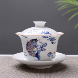 theiere en porcelaine gaiwan bone china 150ml theiere en porcelaine gaiwan bone china 150ml