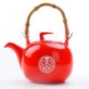 theiere en porcelaine rouge 880ml 5