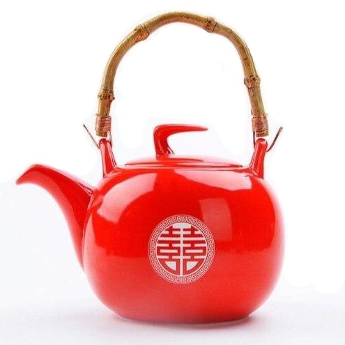 theiere en porcelaine rouge 880ml 5