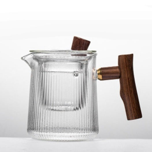 theiere en verre et bois 370 420ml