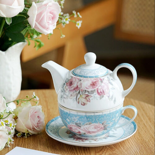theiere solitaire a fleurs porcelaine 370ml theiere solitaire a fleurs porcelaine 370ml
