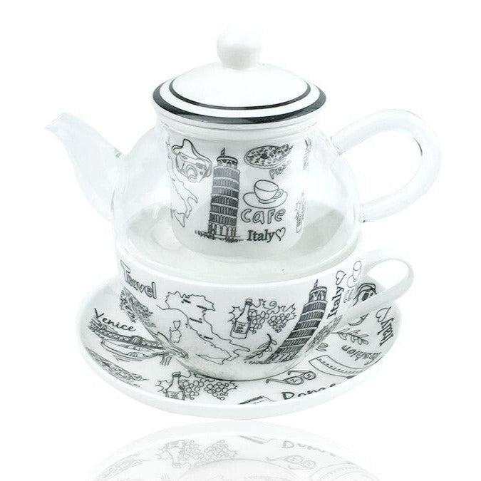 theiere solitaire en verre italienne 360ml 2