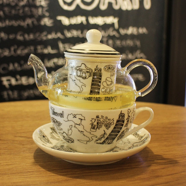 theiere solitaire en verre italienne 360ml