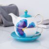 theiere solitaire porcelaine papillon ou fleur 450ml