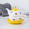 theiere solitaire porcelaine papillon ou fleur 450ml 2