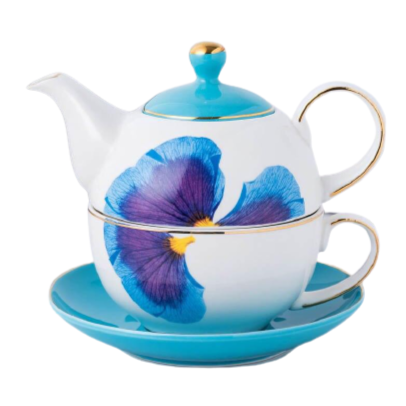 theiere solitaire porcelaine papillon ou fleur 450ml