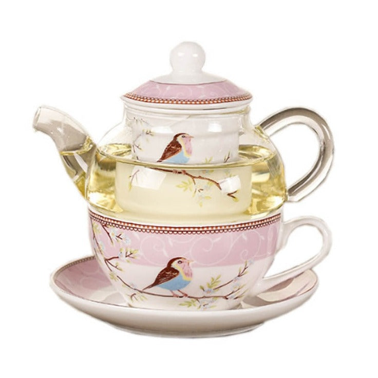 theiere solitaire verre et porcelaine 360ml 2