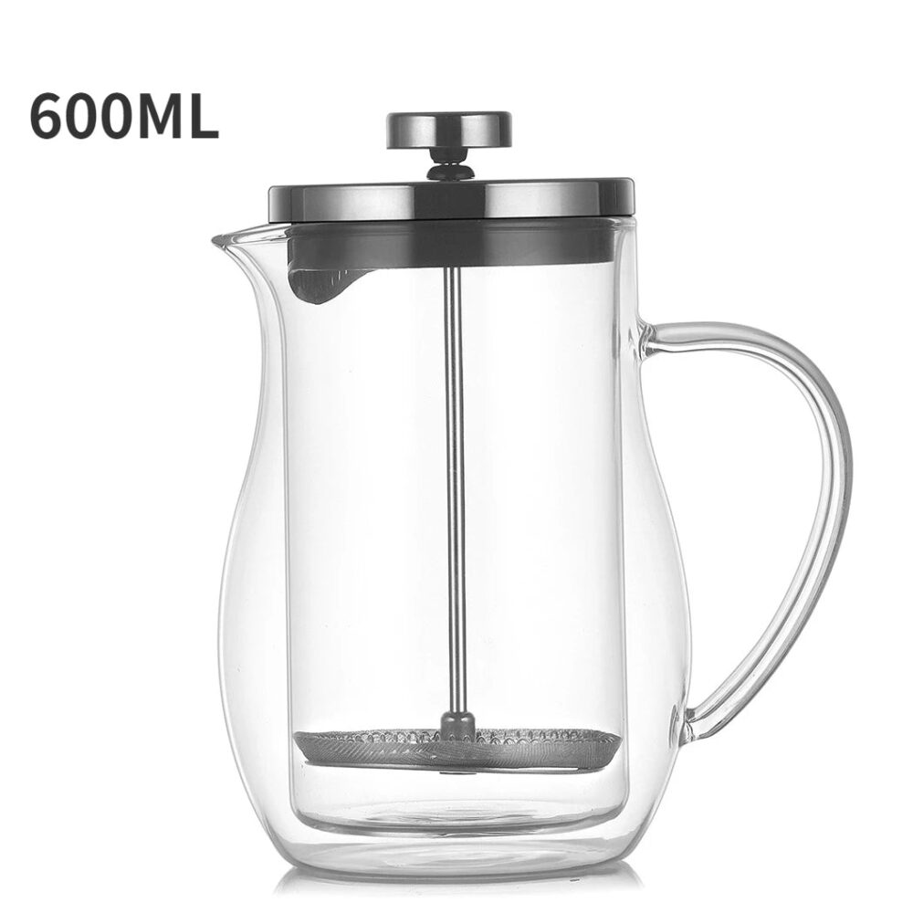 theiere verre double paroi piston 350 600ml 2