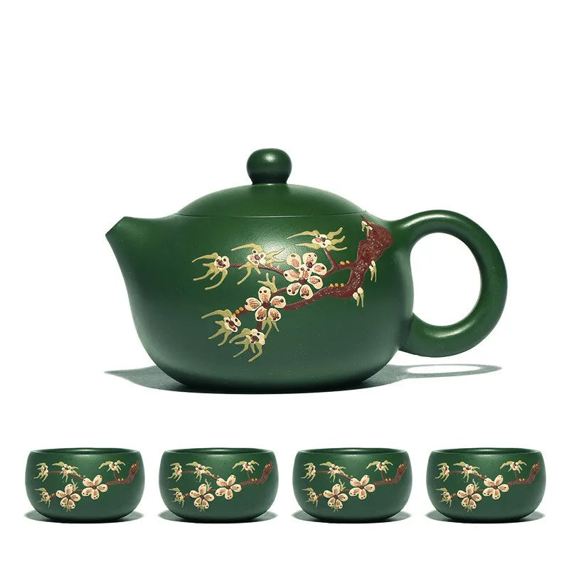 theiere yixing verte et tasses 180ml