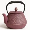 Théière En Fonte Émaillée Motif Nid D'abeille Violet