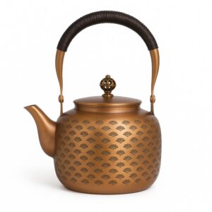 Théière En Cuivre Rouge – Motif Éventail Japonais – 1,5L Collection RDT Héritage Théière en Cuivre Rouge – Motif Éventail Japonais – 1,5L Collection RDT Héritage